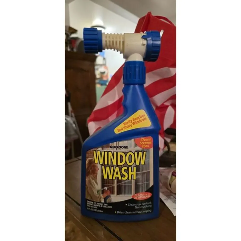 RARE Goo Gone Window Wash 32oz Vintage Hooks‎ To Water hose DISCONTINUED